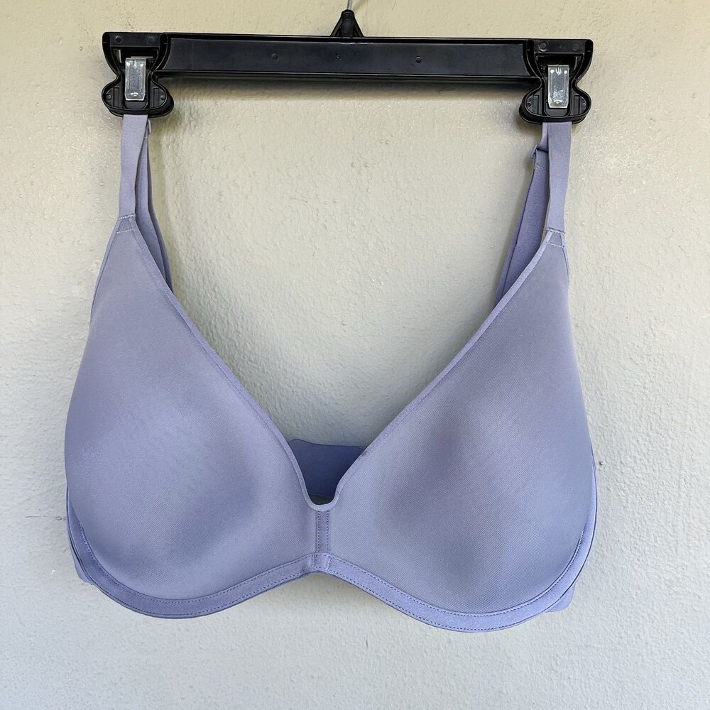 SKIMS Weightless Demi Bra 36DDD Slate Blue Underwire Lightweight Support Comfort